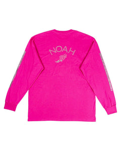NOAH Long Sleeve Reflective Tee Dark Pink Size XL