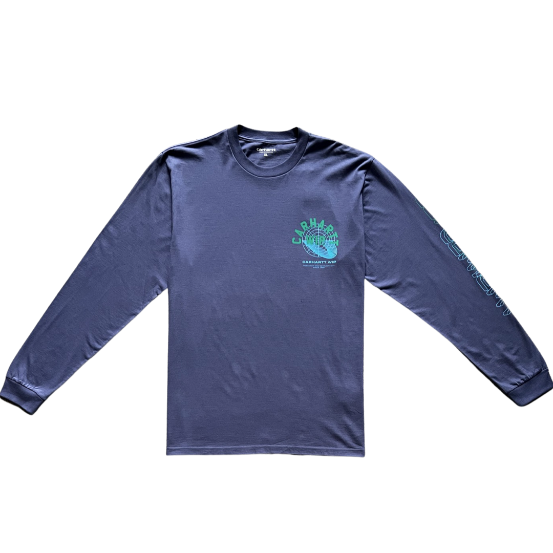 Carhartt WIP Men's Long Sleeve Remix Tshirt Blue Size XL